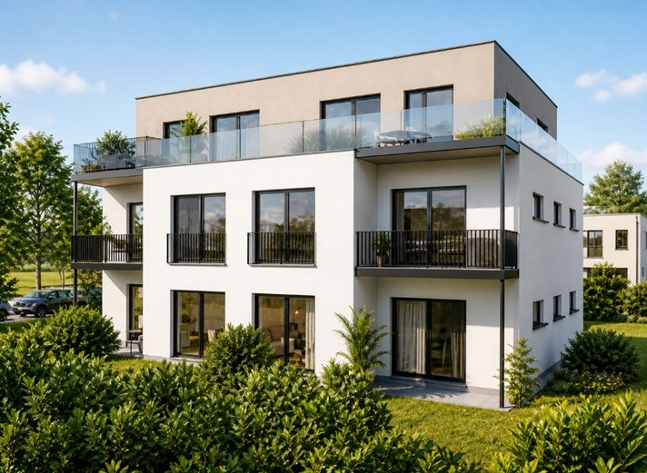 Neubau Mehrfamilienhaus Freising, DGNB Gold & QNG-PLUS